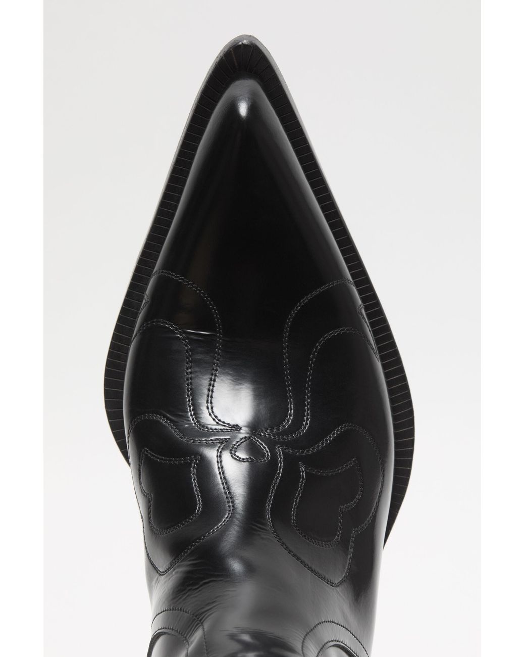 Acne Black Pointed-Toe Western Ankle Boots for men
