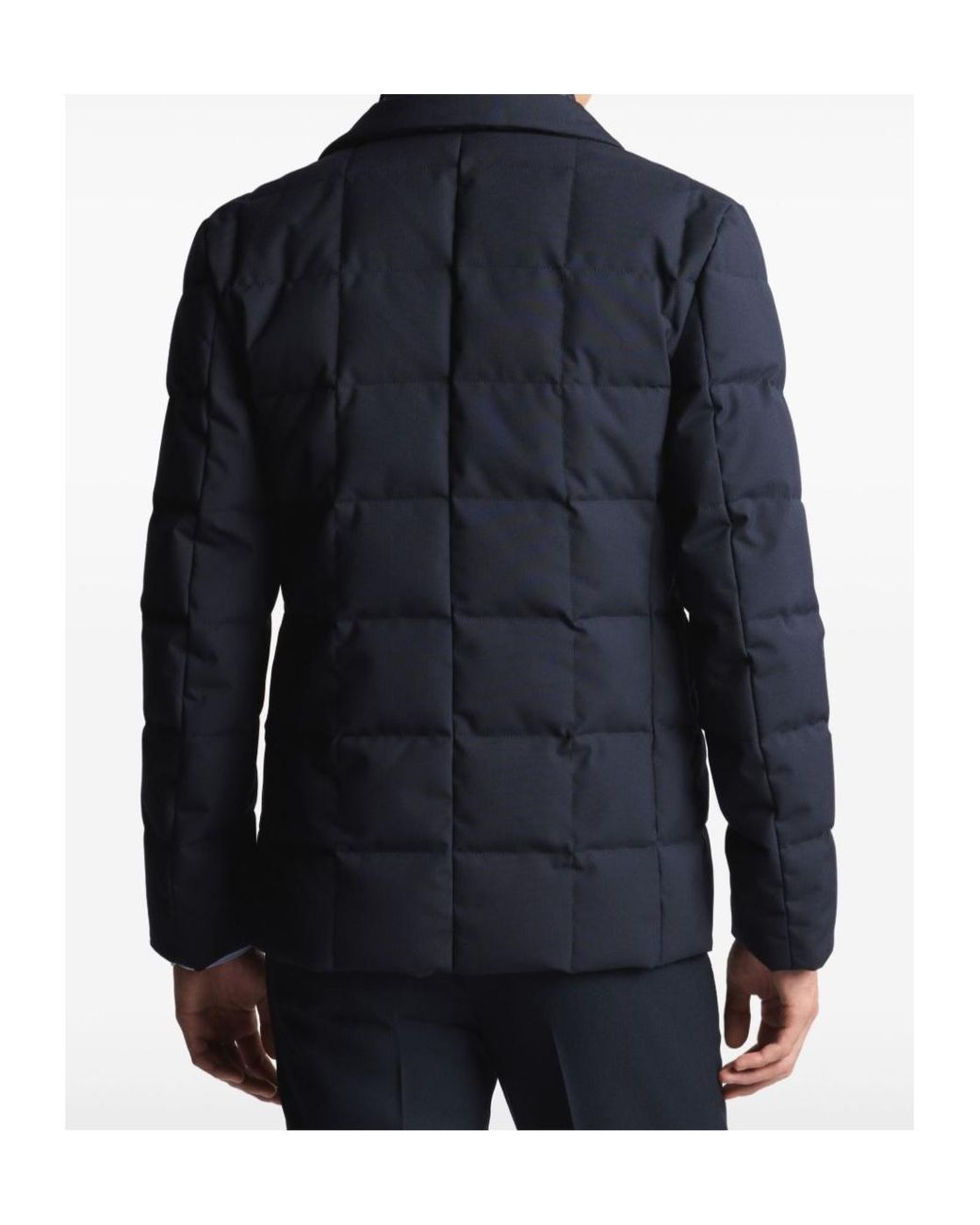 Fay Blue Quilted Button-Up Jacket for men