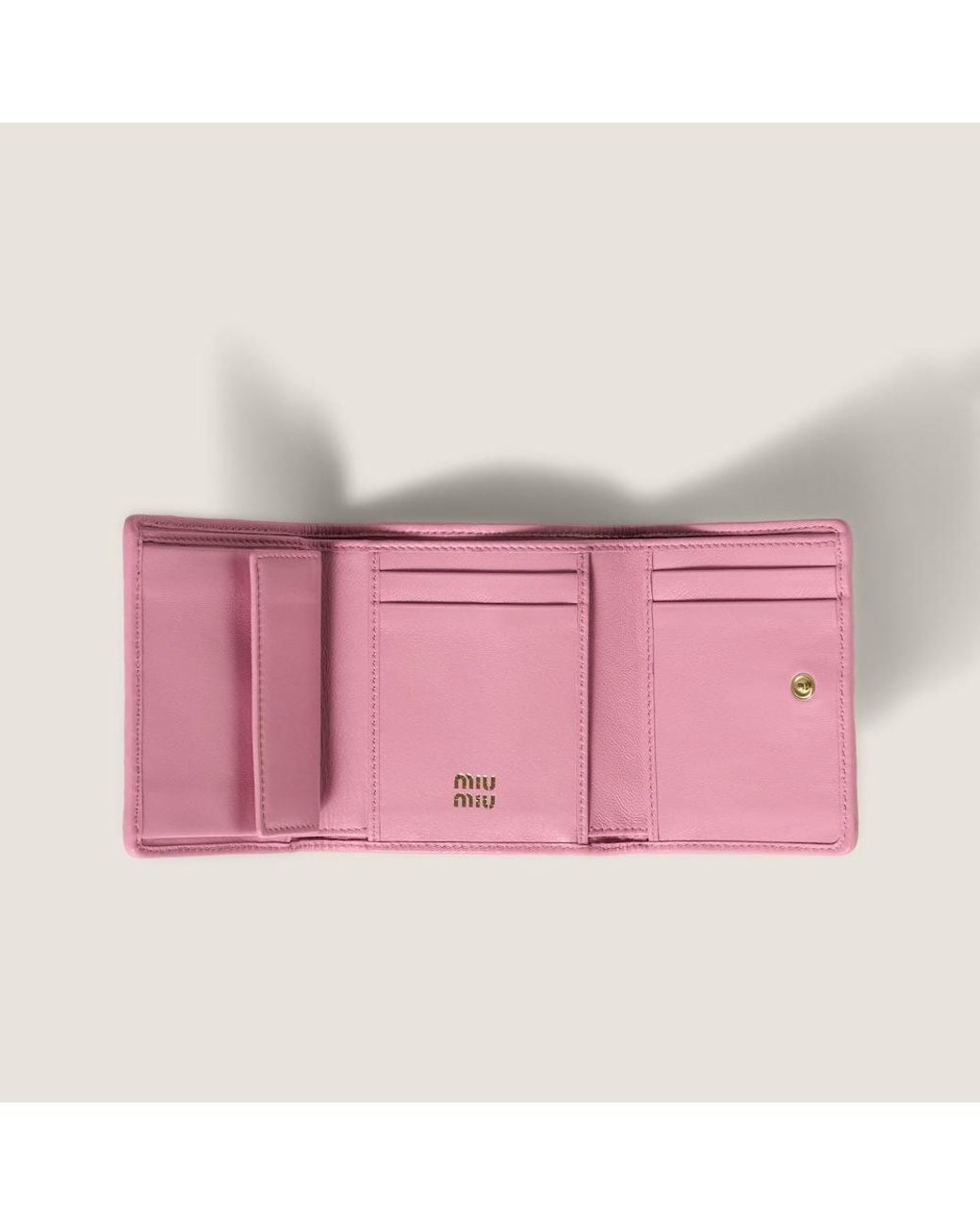 Miu Miu Natural Small Matelassé Nappa Leather Wallet