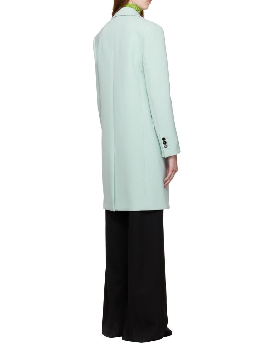 Bottega Veneta Blue Single-Breasted Buttoned Coat