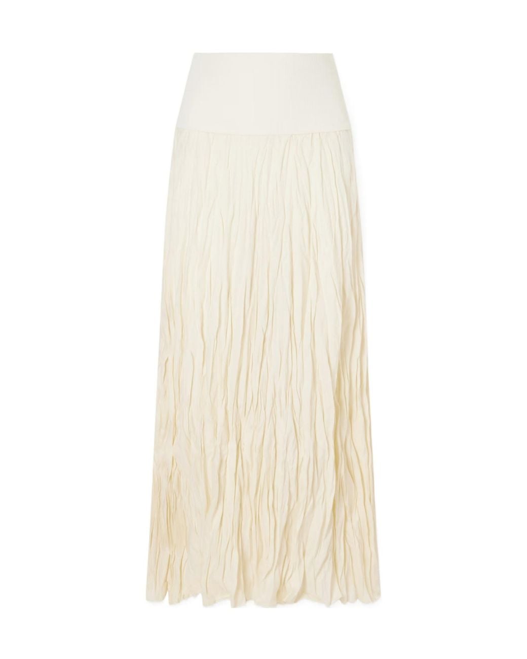 Johanna Ortiz White Light And Sound Linen-Blend Jersey Maxi Skirt