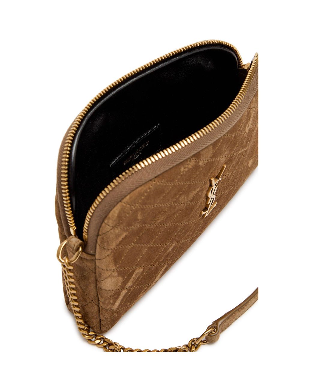 Saint Laurent Brown Chain Crossbody Bag
