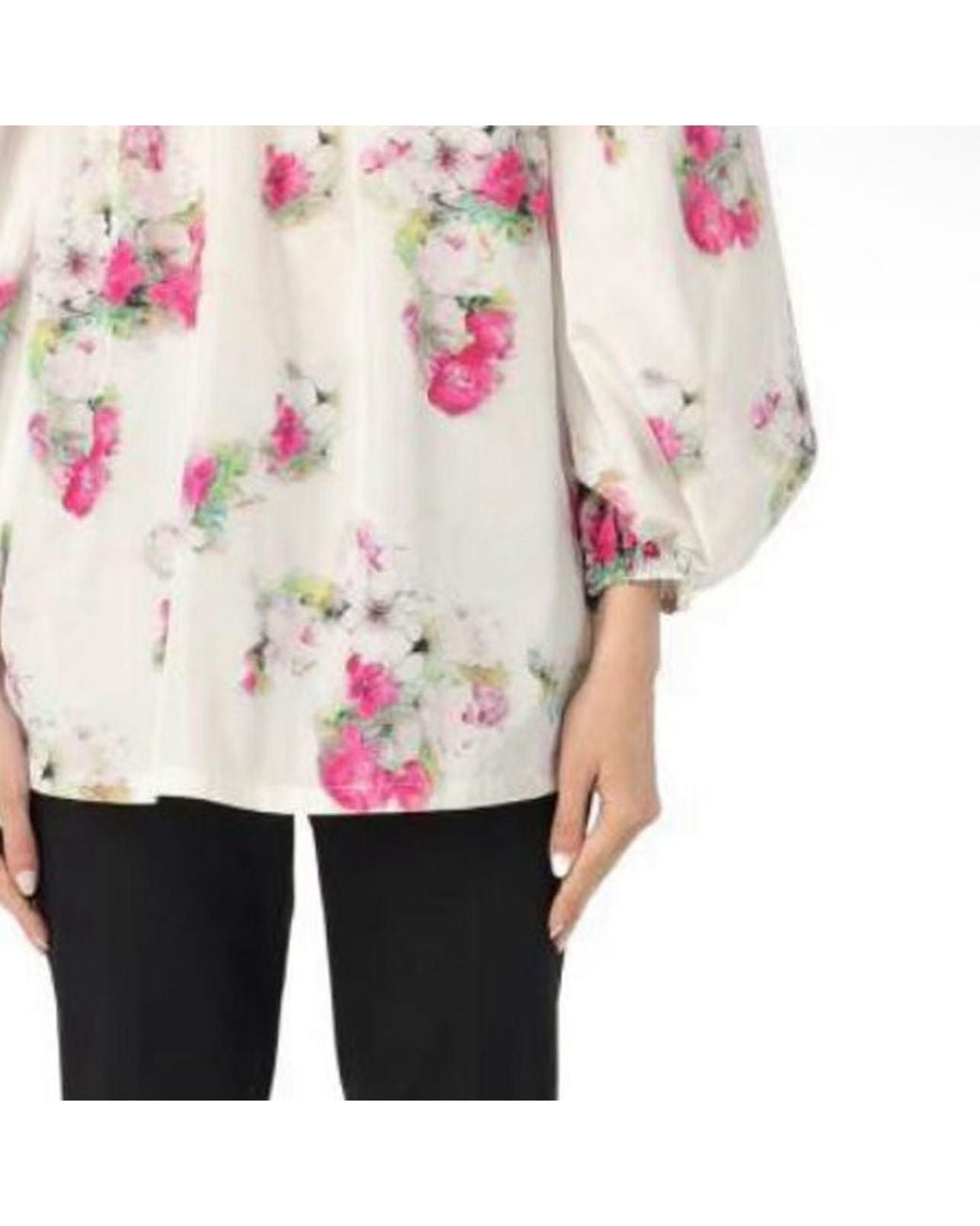Max Mara White Studio Floral Patterned Off-Shoulder Top