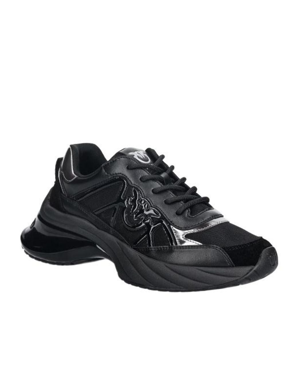Pinko Black Logo Detailed Lace-Up Sneakers