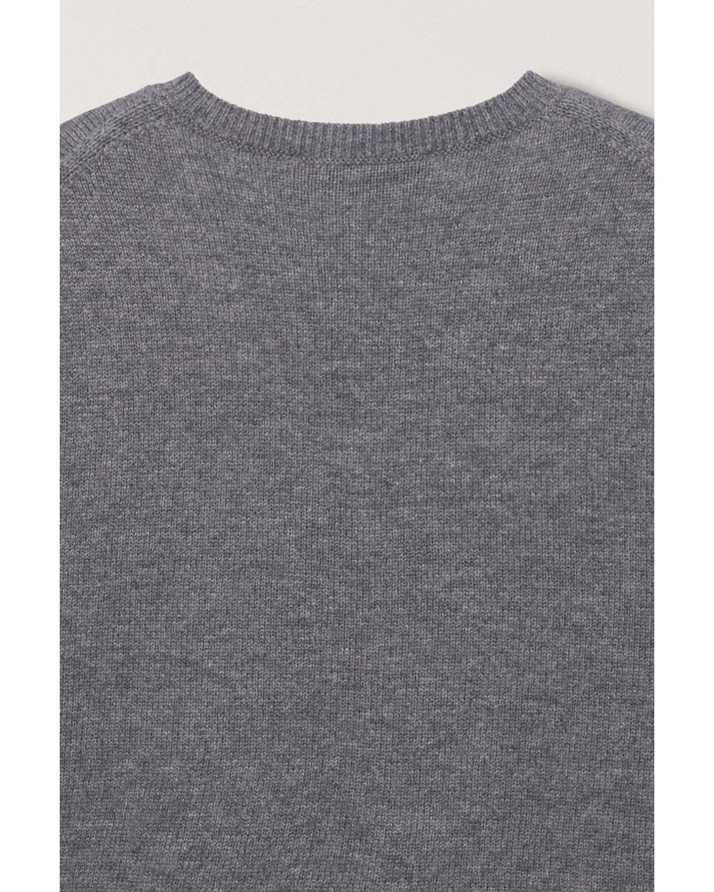 DUNST Gray V-Neck Cashmere Knitted Sweater for men