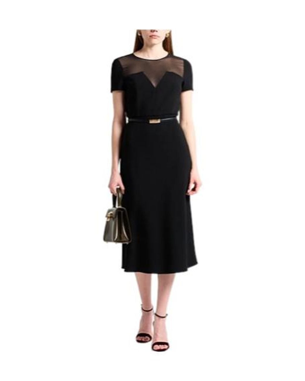 Max Mara Black Solid-Color Flared Skirt
