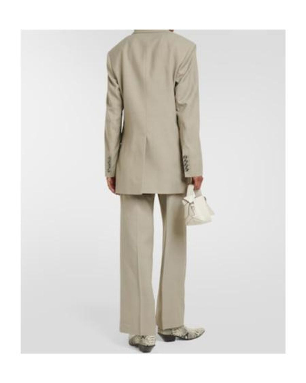 Acne Natural Double-Breasted Herringbone Blazer