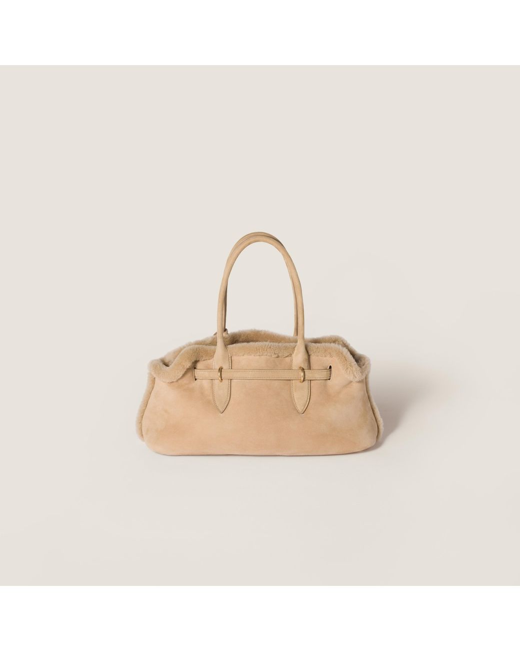 Miu Miu Natural Aventure Shearling Tote Bag