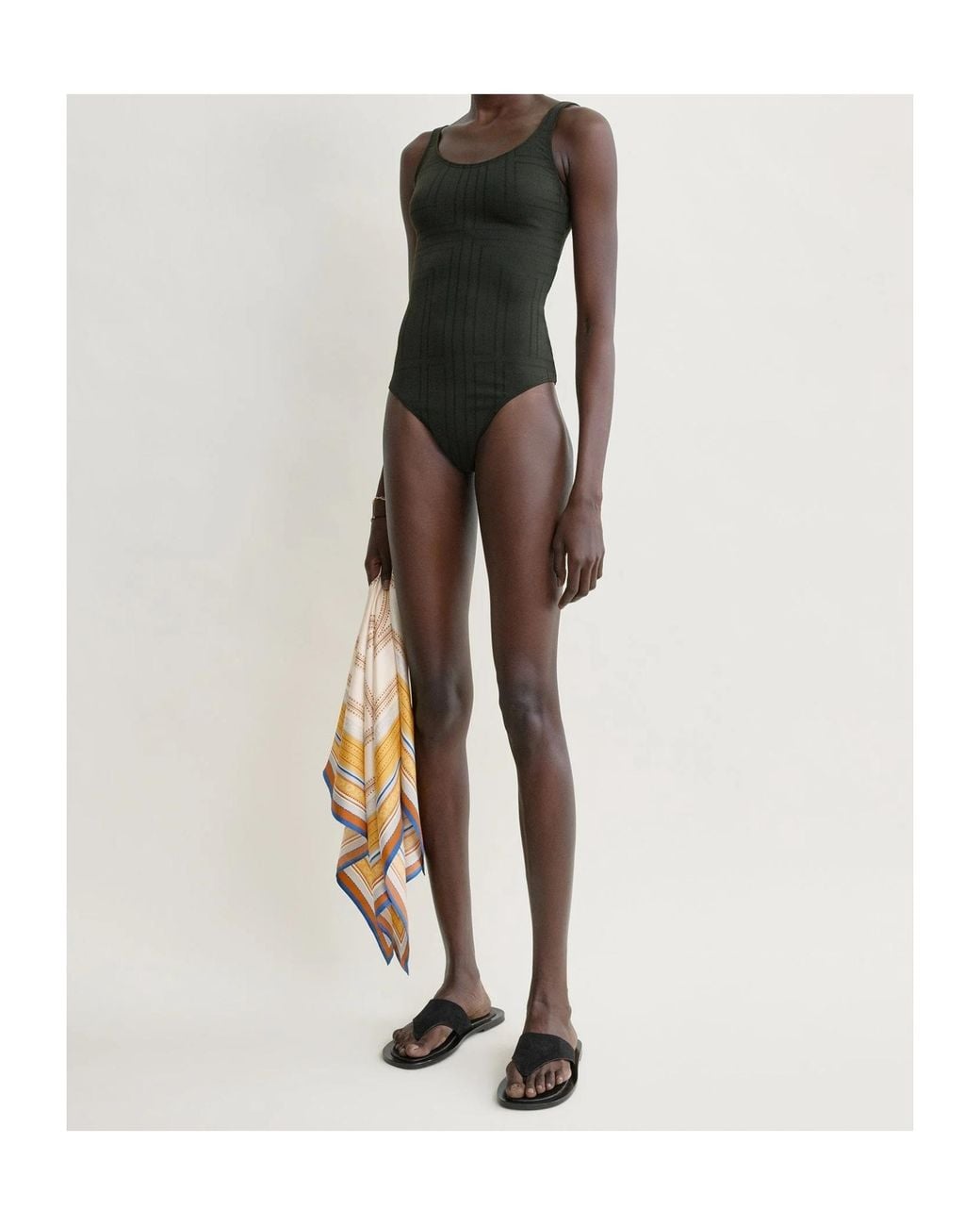 Totême Black Sleeveless One-Piece Swimsuit