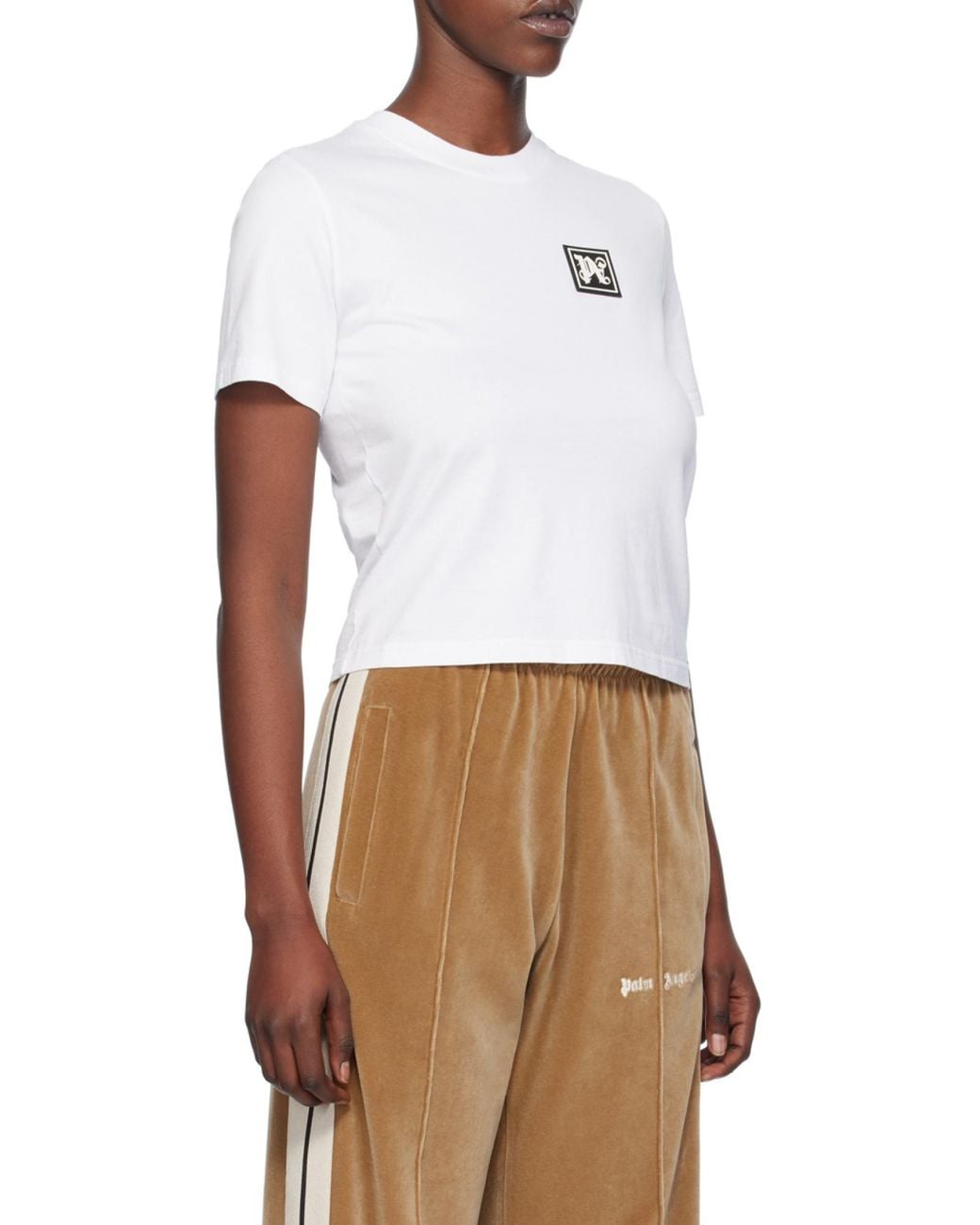 Palm Angels White Logo Patch Crewneck T-Shirt