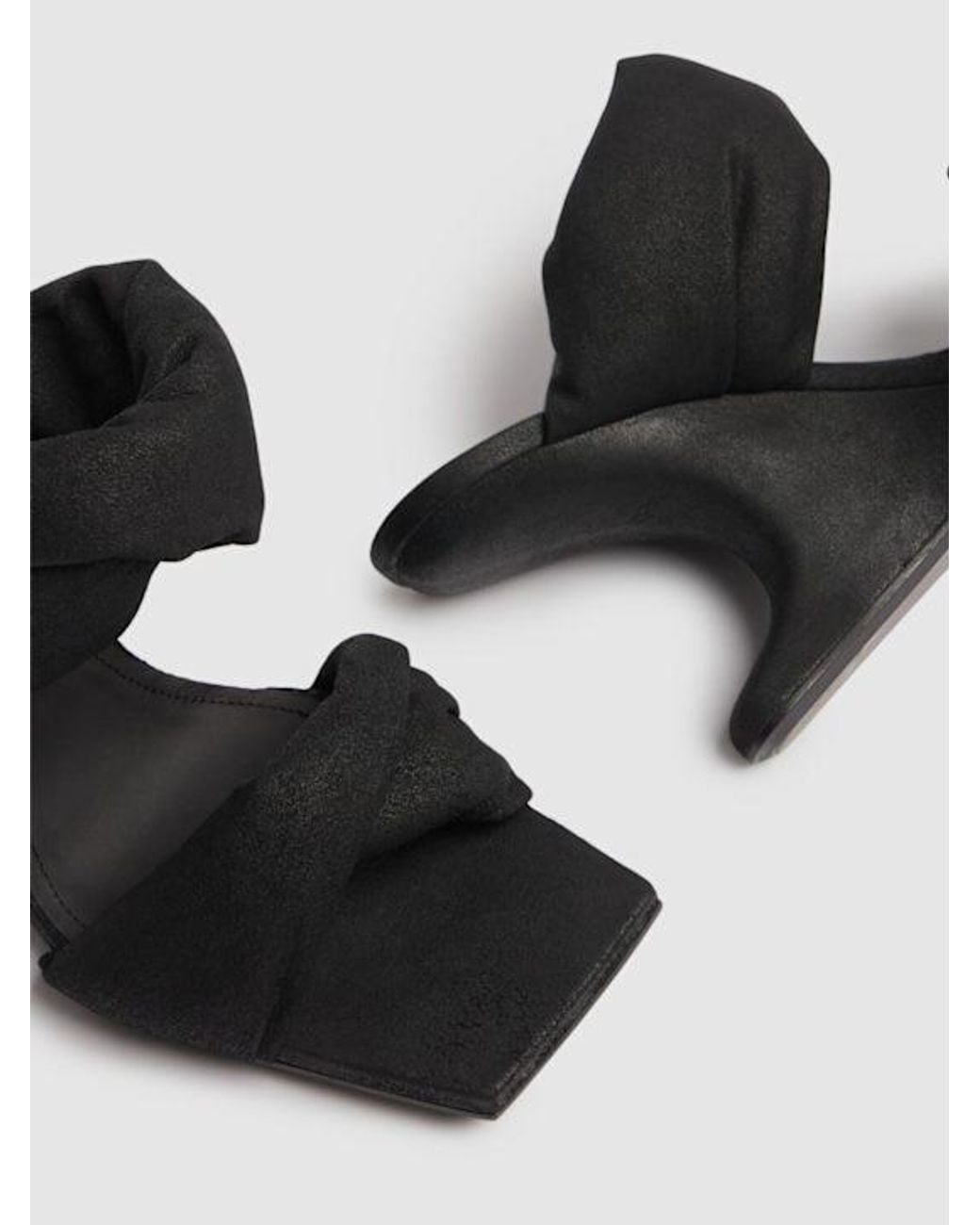 Rick Owens Black Block Heel Mules