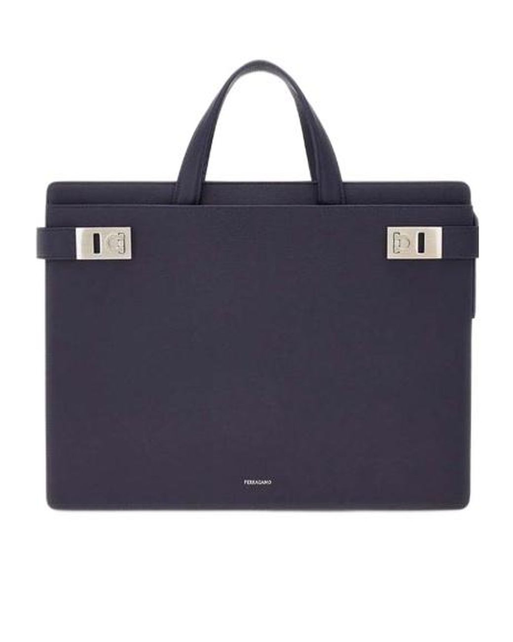 Ferragamo Blue Double-Handle Briefcase for men