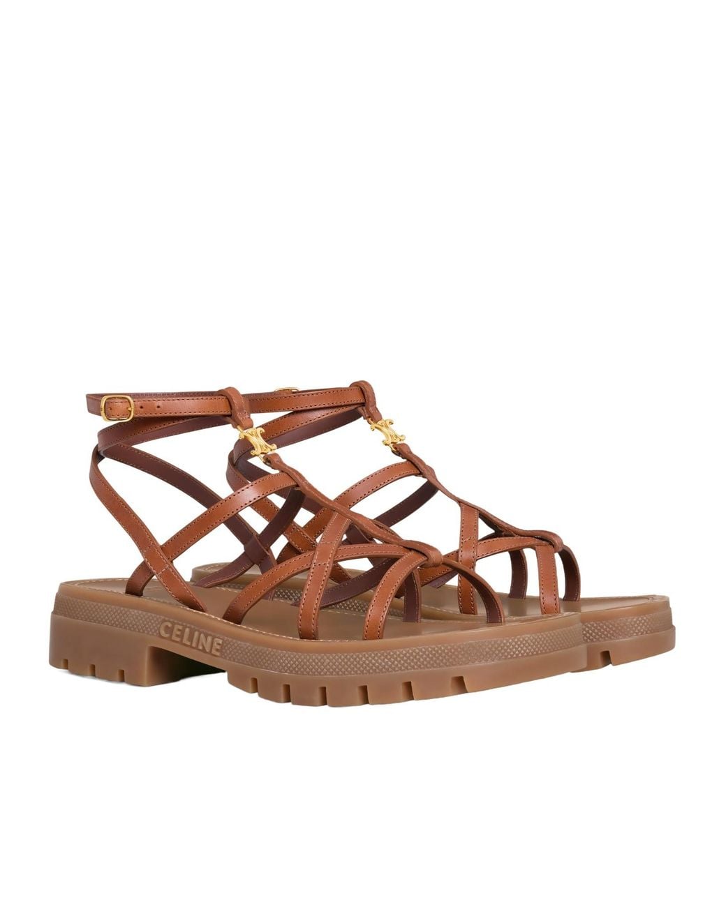 Céline Brown Clea Triomphe Strappy Sandal