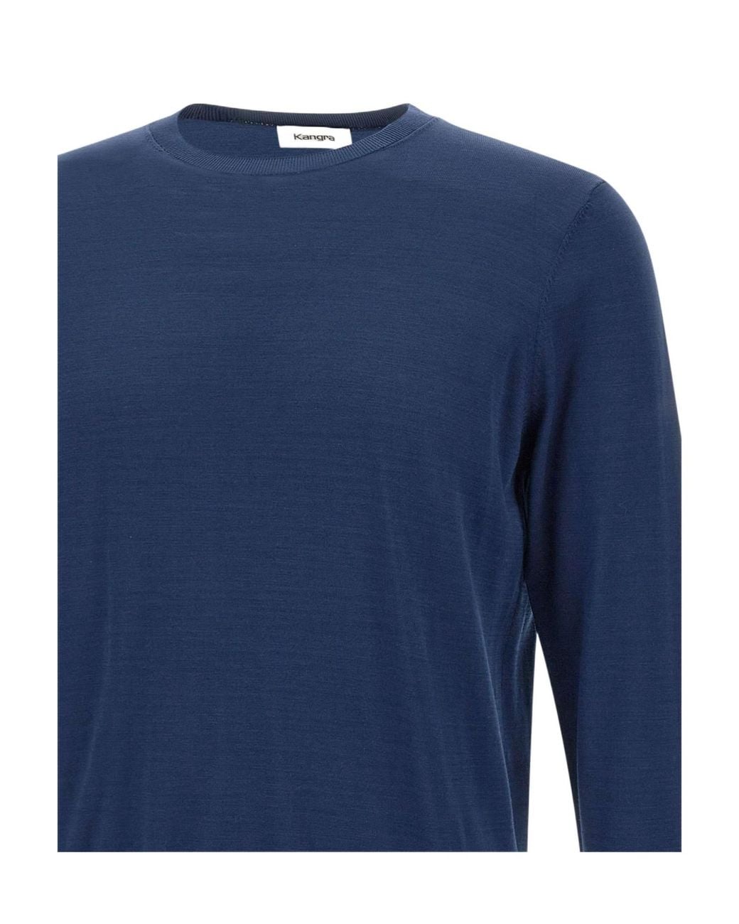 Kangra Cashmere Blue Kangra Crew Neck Regular Fit Sweater for men