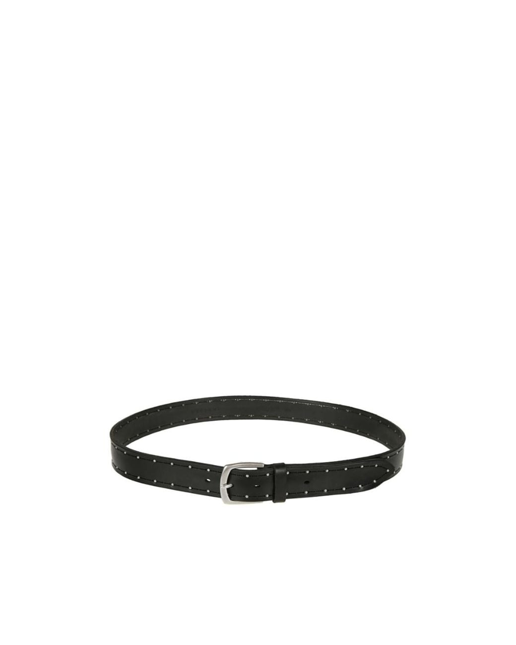 Orciani Black Studded Leather Belt for men