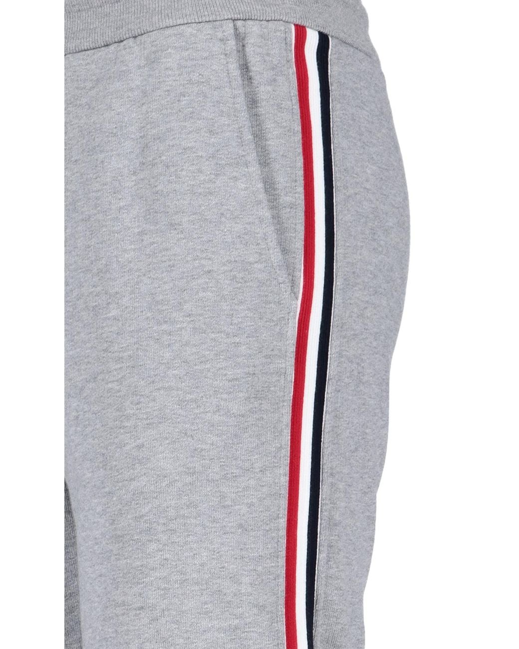 Thom Browne Gray Rwb Side Stripe Sweatpants