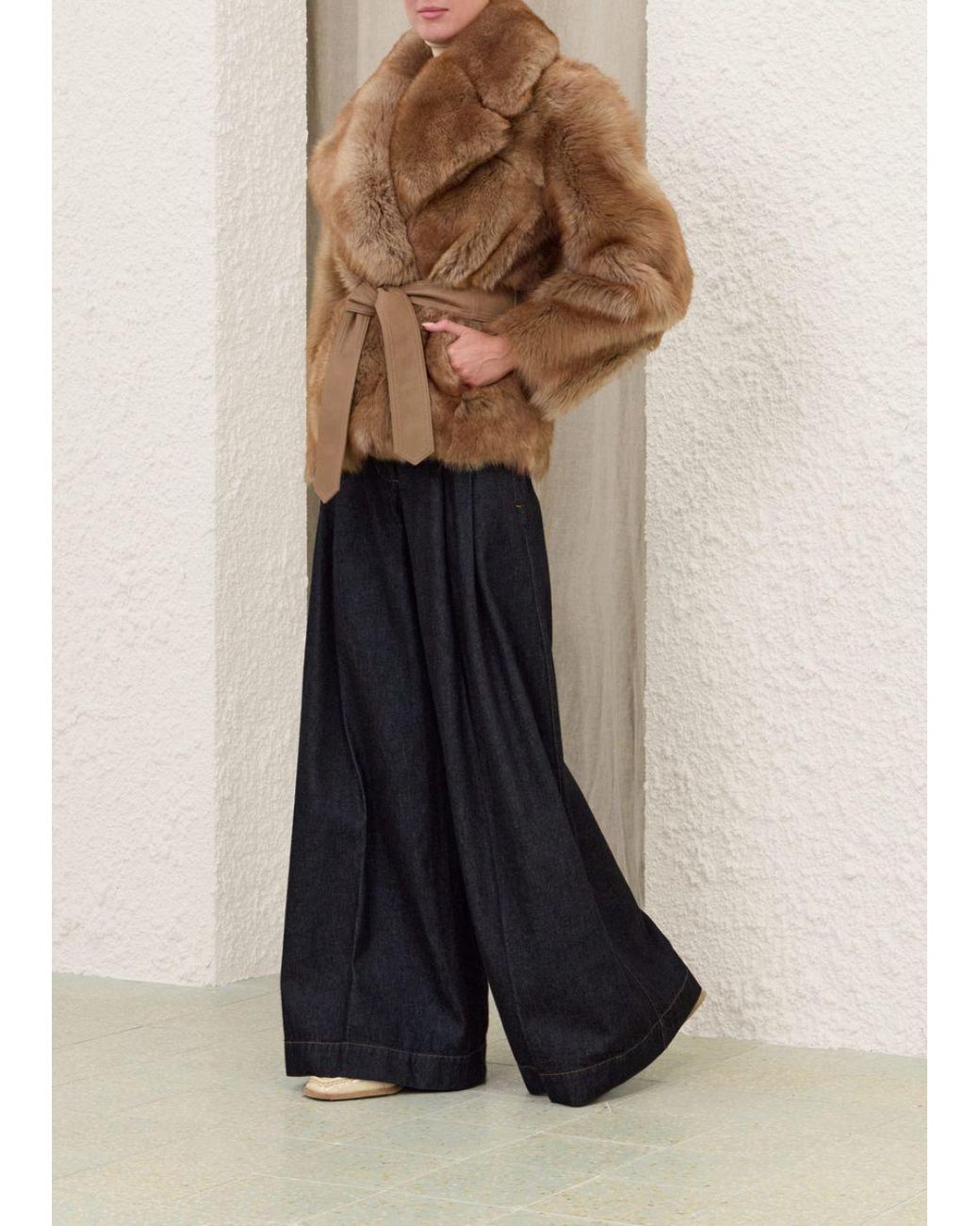 Zimmermann Brown Valiant Shearling Jacket