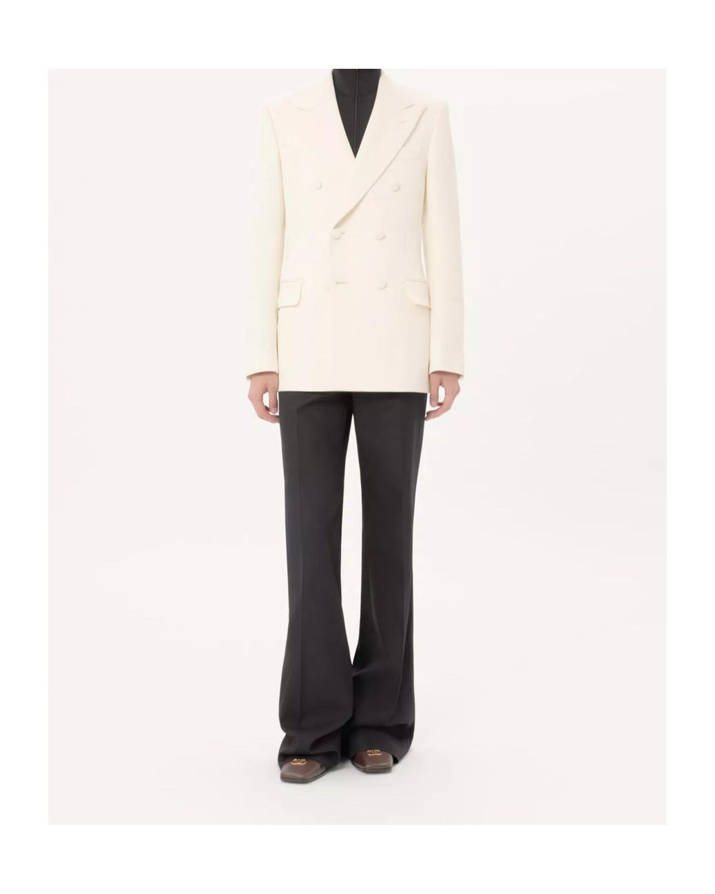 Valentino Natural Double-Breasted Peak-Lapel Blazer for men