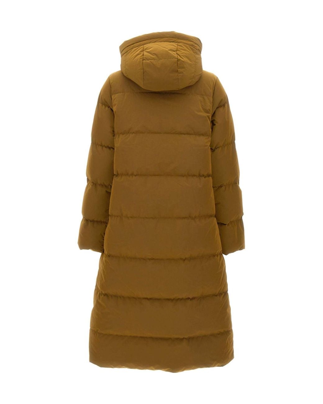 K-Way Natural Quilted Hooded Long Coat