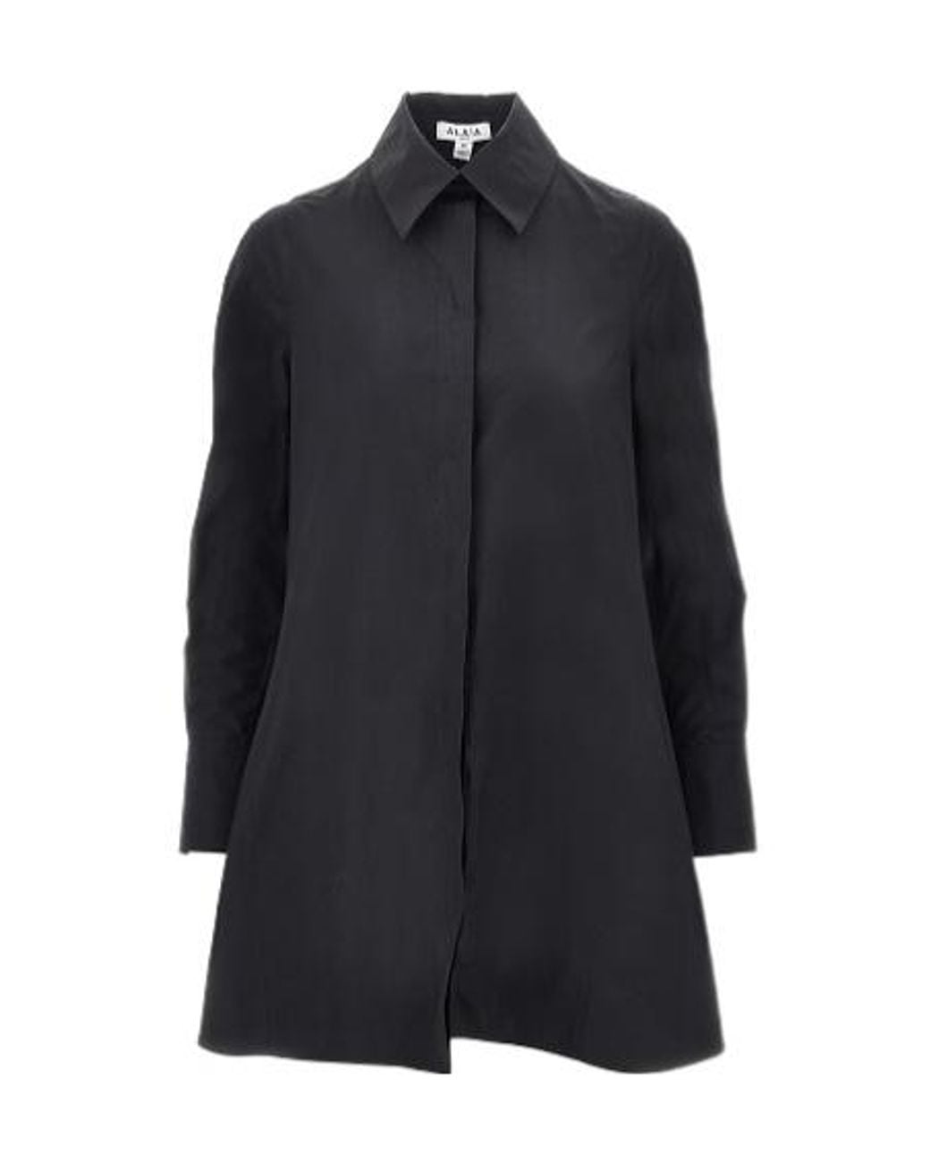 Alaïa Blue Alaïa A-Line Poplin Shirt Dress