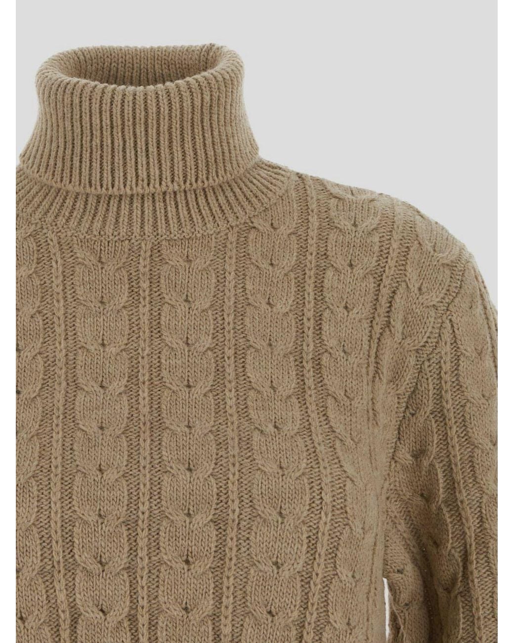 MM6 by Maison Margiela Natural Roll-Neck Knitted Jumper