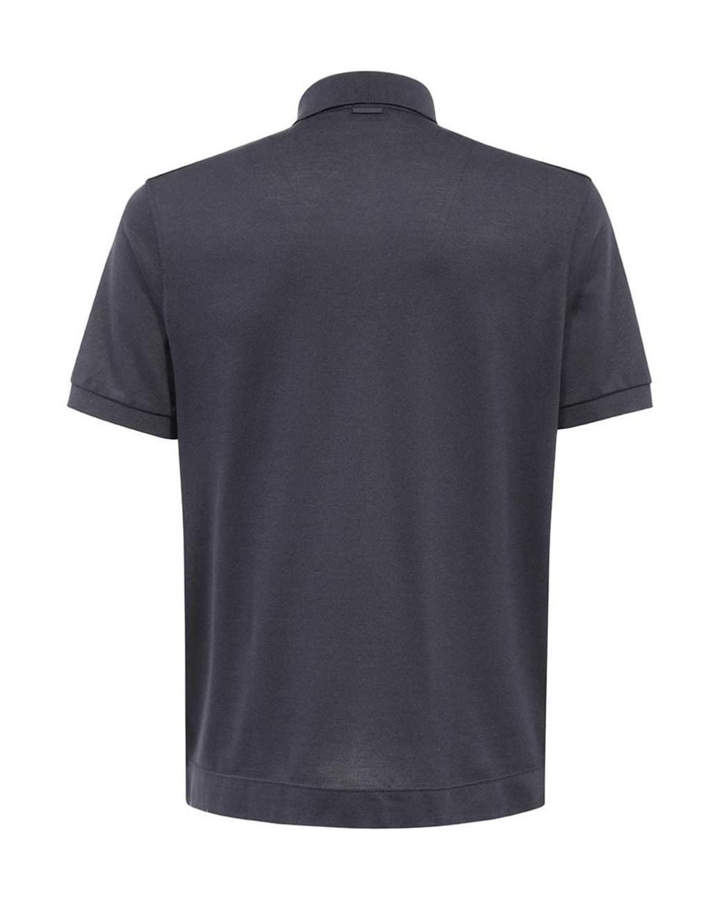 Zegna Blue Short-Sleeved Polo Shirt for men