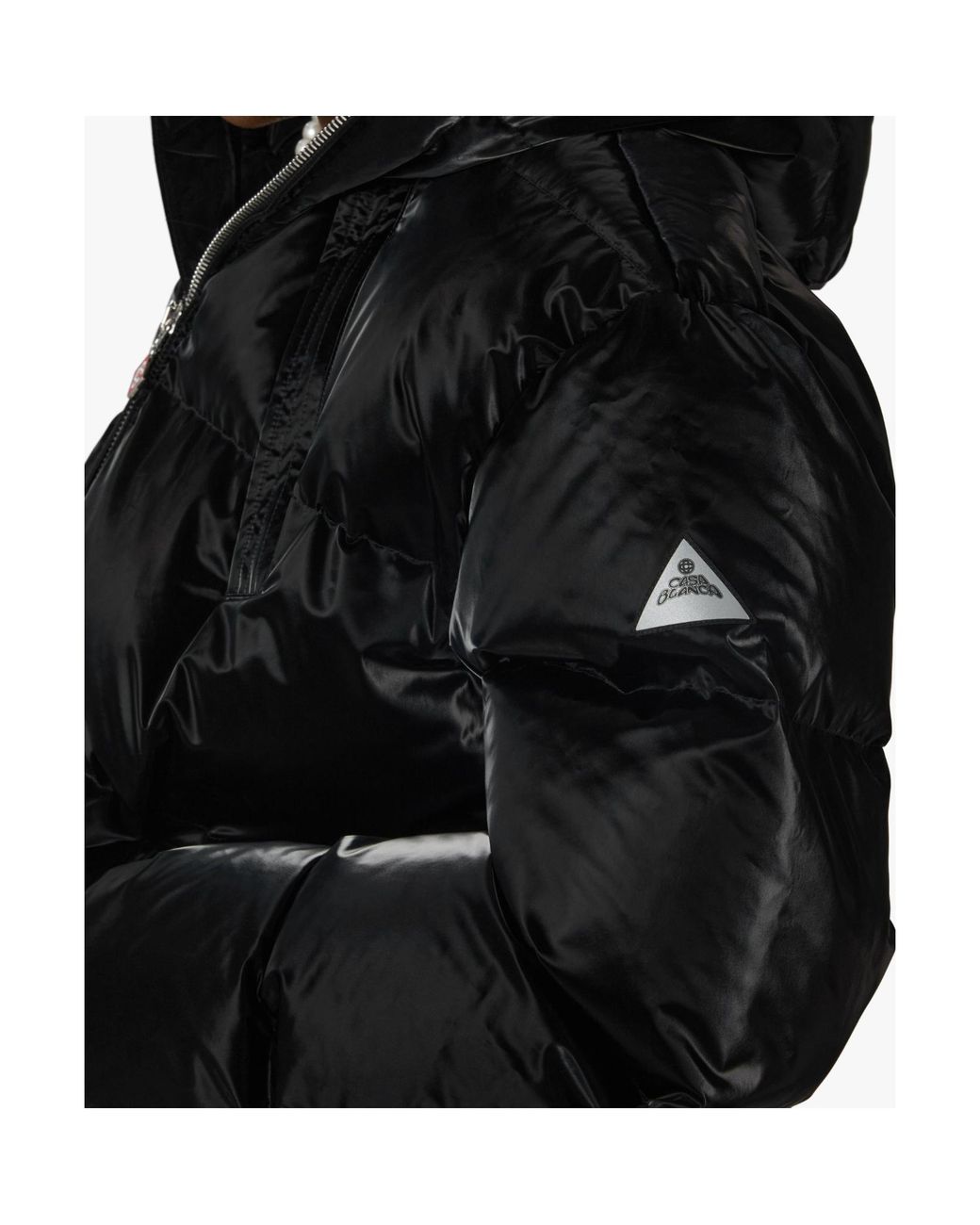 Casablanca Black Painted Hooded Down Jacket for men