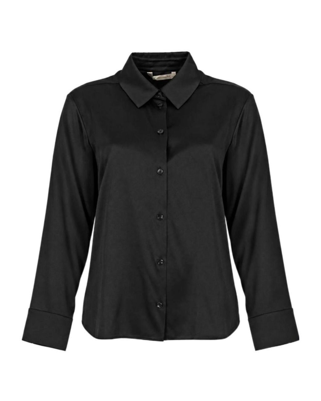Max Mara Black Collared Long-Sleeve Shirt
