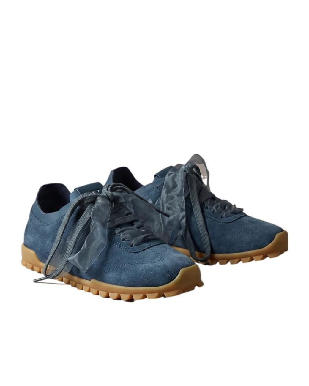 Calvin Klein Blue Sheer-Lace Low-Top Sneakers