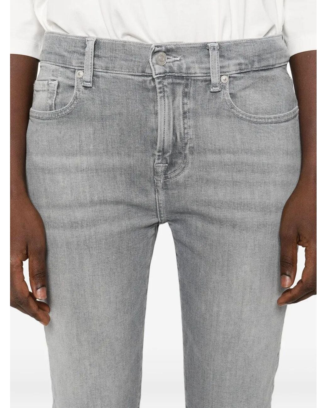 7 For All Mankind Gray Relaxed Skinny Jeans
