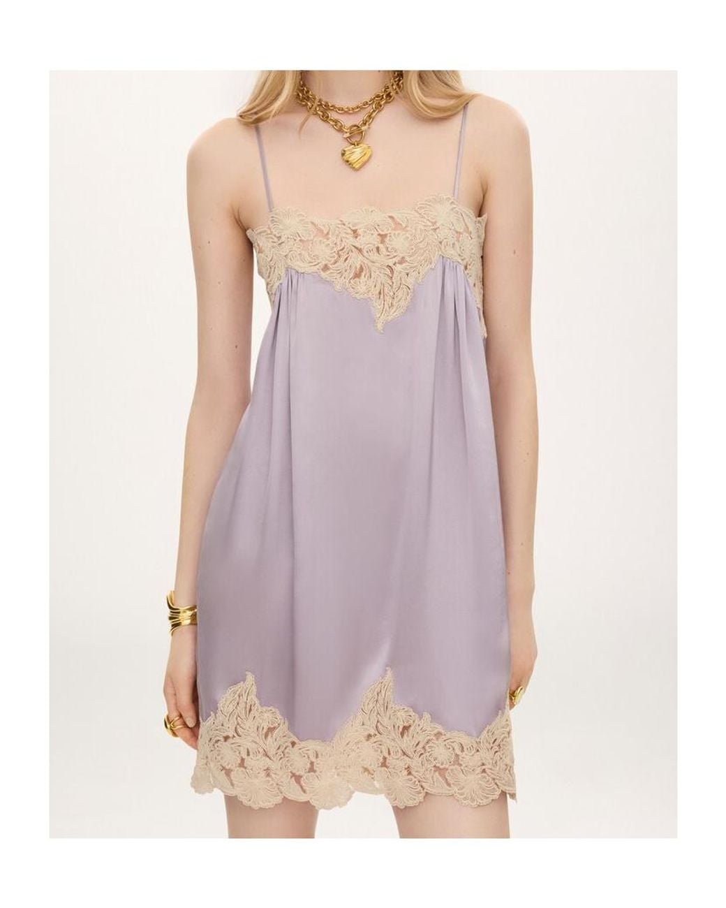 Chloé Purple Chloé Thin-Strap Mini Dress