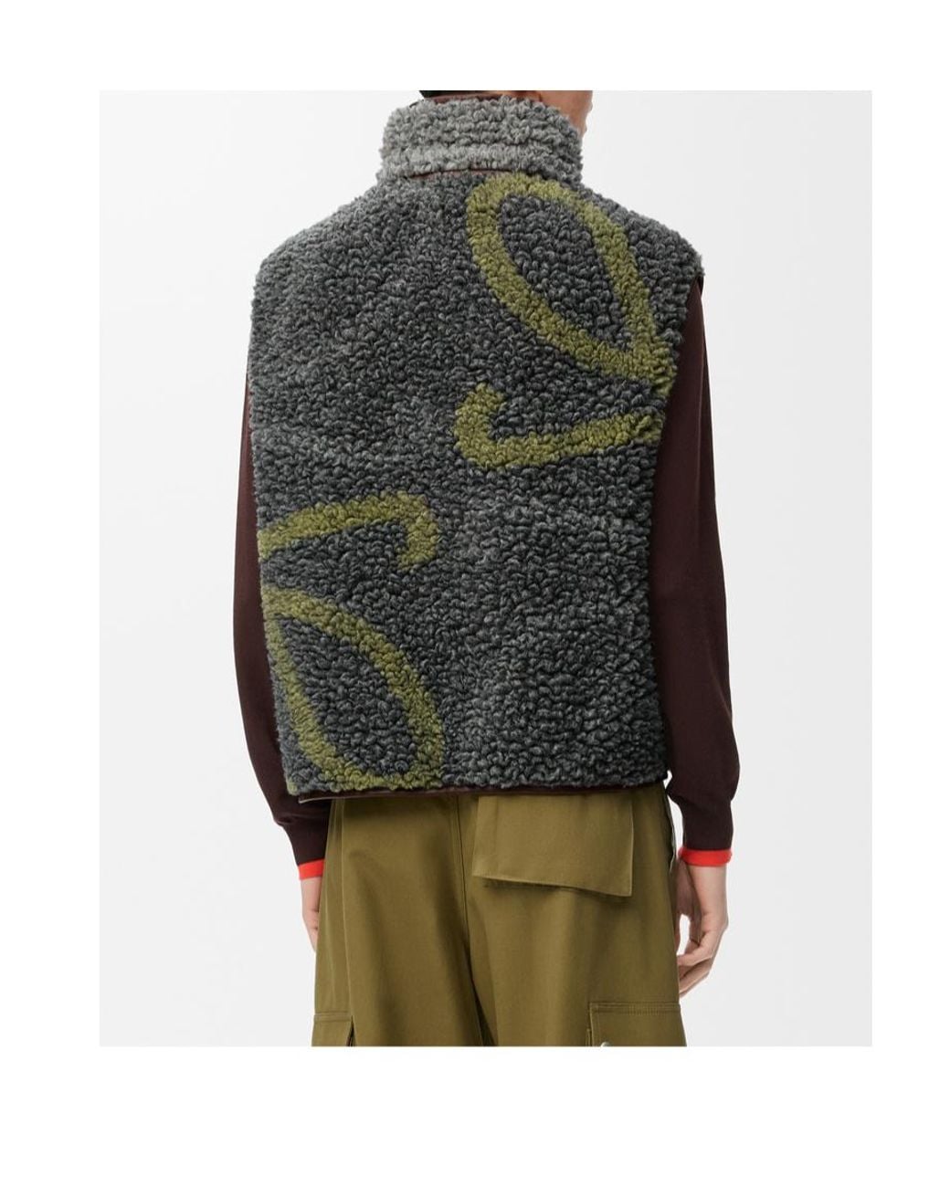 Loewe Gray Vest With A Collar Tightened With Drawstrings for men