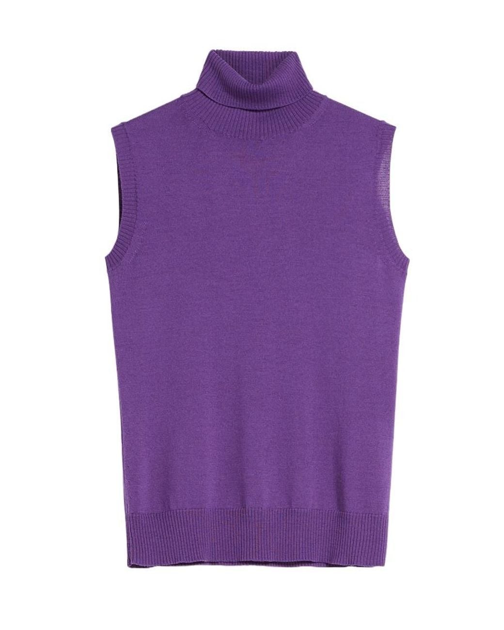 Sportmax Purple High Neck Sleeveless Jumper