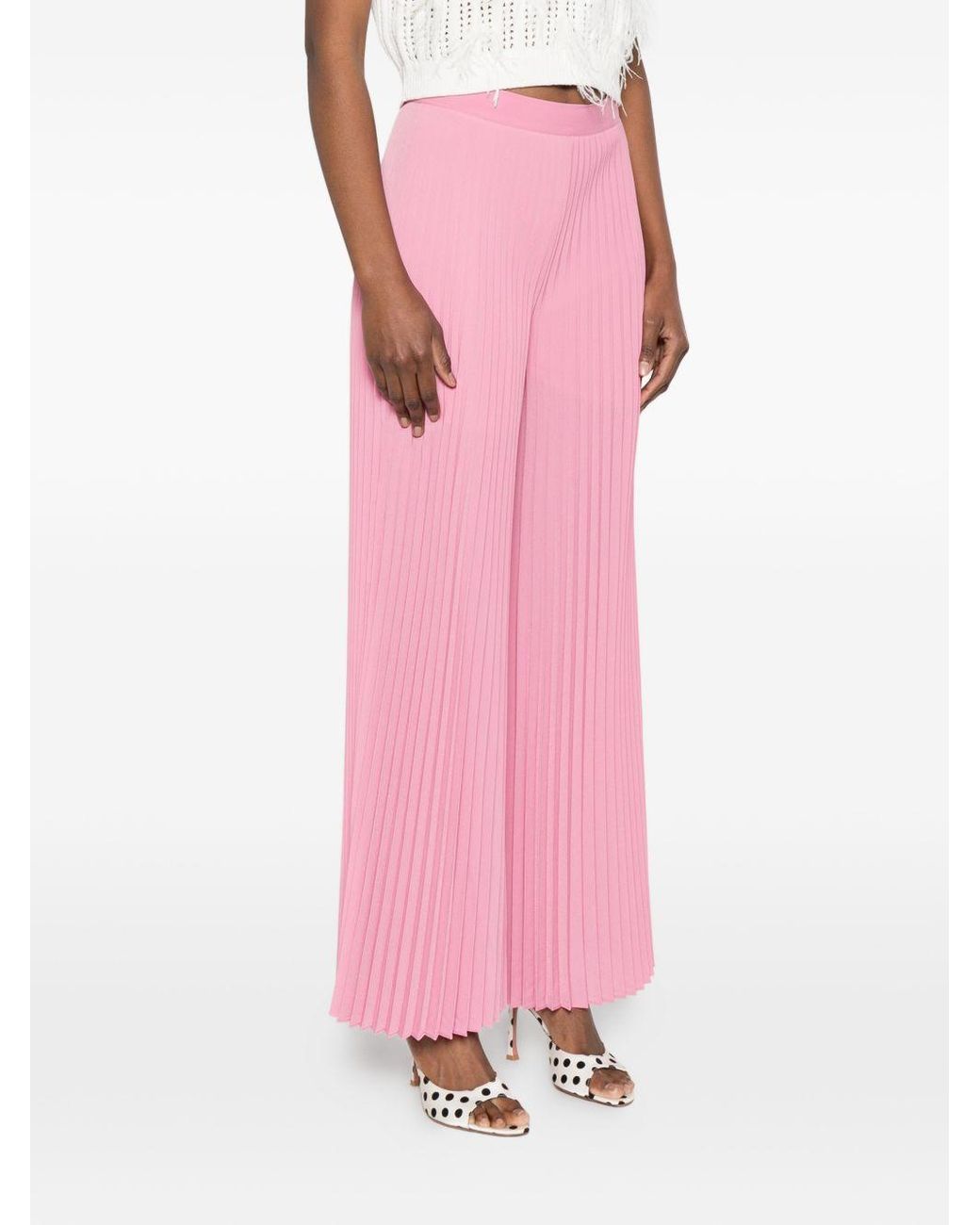 Twinset Pink Pleated Flared Pants