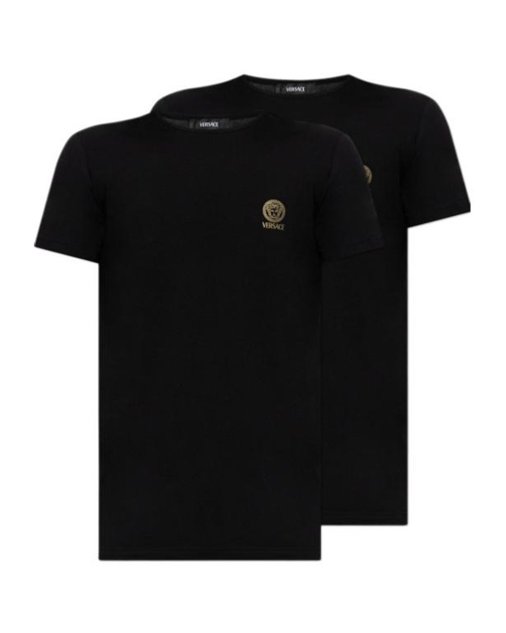 Versace Black Logo-Printed Two-Pack T-Shirts for men