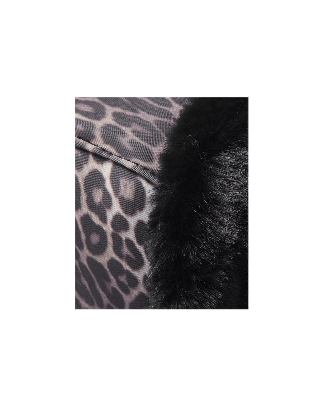 Maison Michel Black Bibiana Faux Fur-Lined Leopard-Print Hat