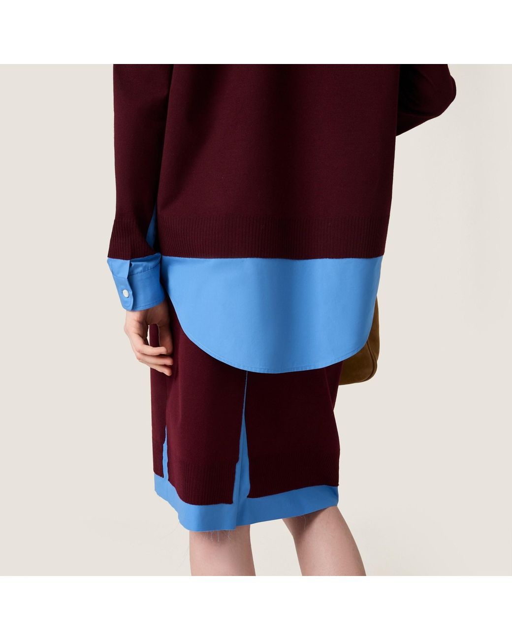 Miu Miu Purple Embroidered-Logo Split Midi Skirt