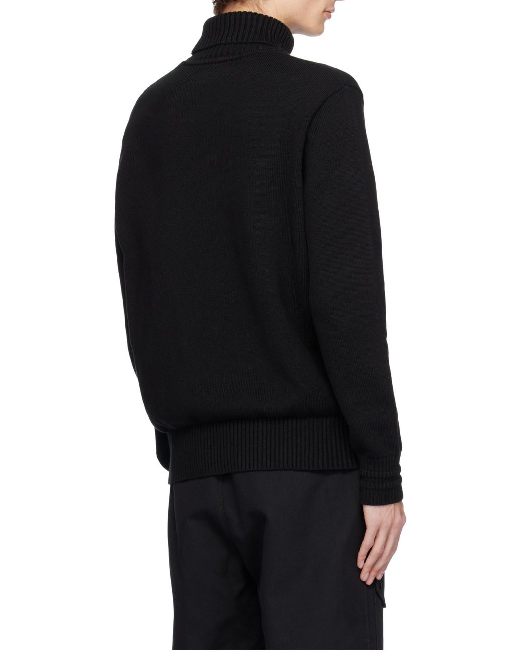 Stone Island Black Logo Patch Roll Neck Jumper for men