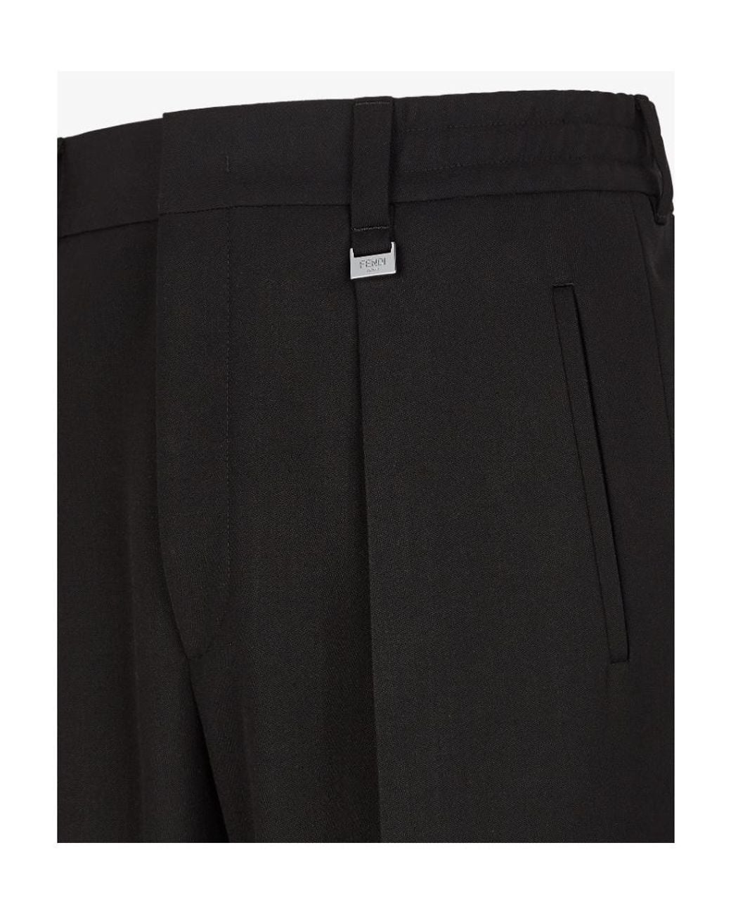 Fendi Black Straight-Leg Tailored Pants for men