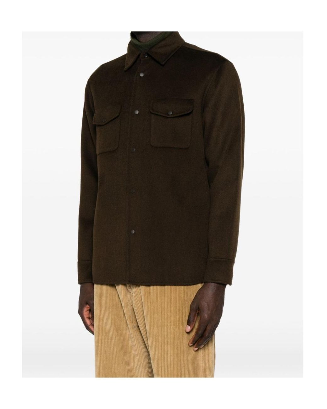 Aspesi Black Wool-Felt Shirt Jacket for men
