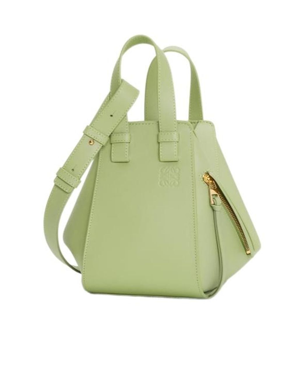 Loewe Green Hammock Logo Embossed Shoulder Bag