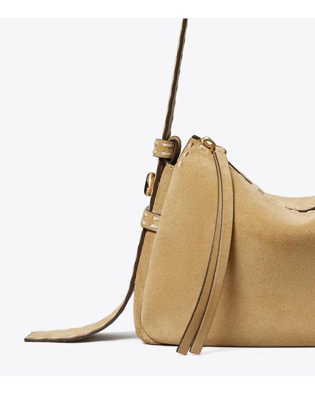 Tory Burch Metallic Romy Pick-Stitch Shoulder Bag