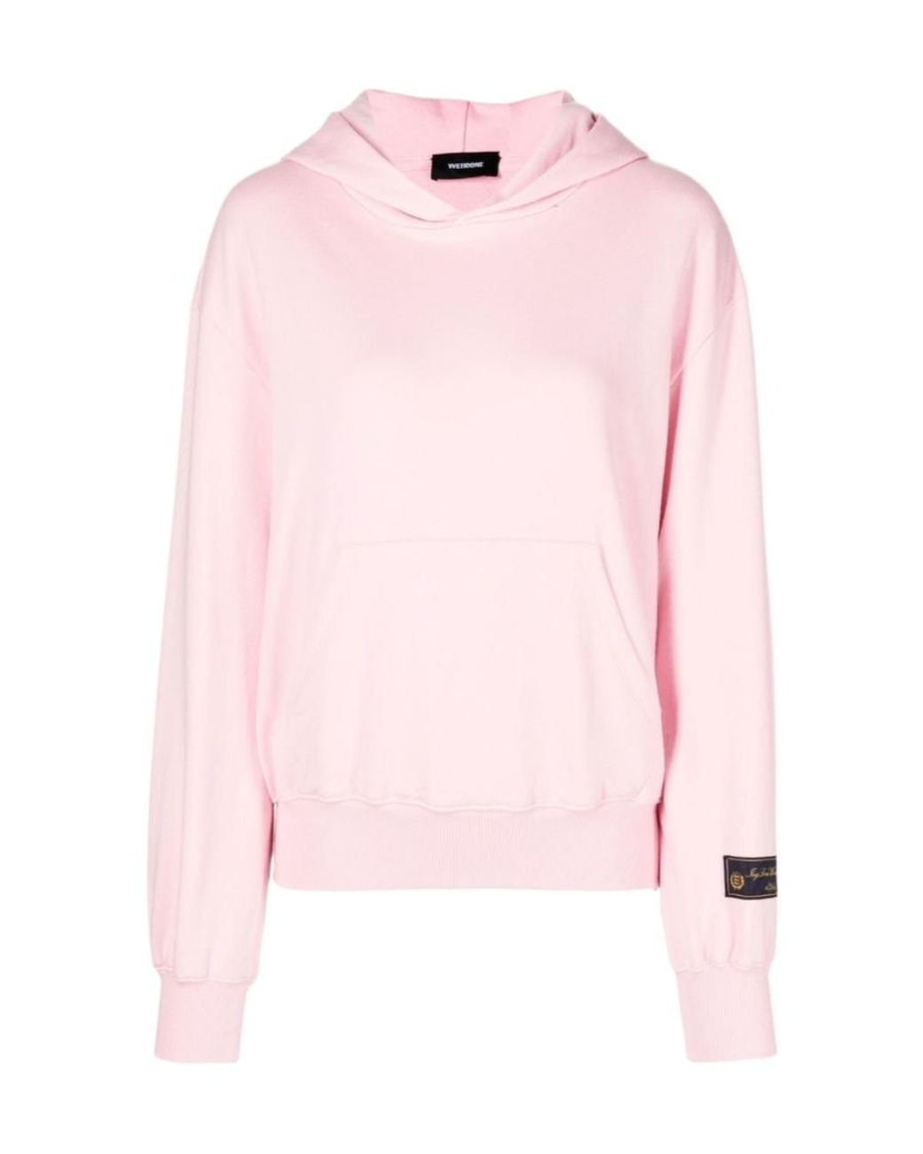 we11done Pink Logo Patch Hoodie