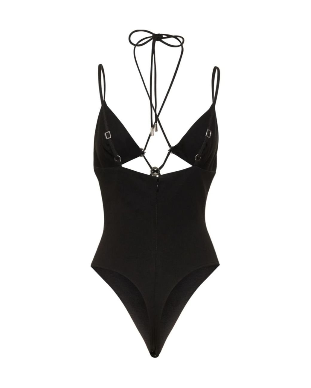Area Black Hollowed-Out Detail Jumpsuit
