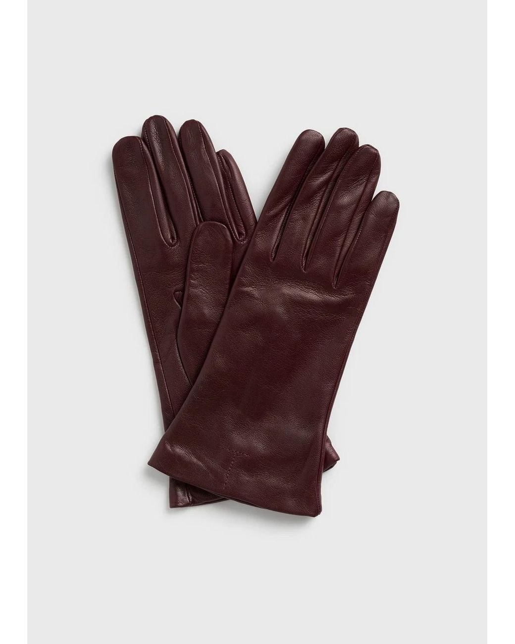 Totême Purple Leather Gloves Bordeaux
