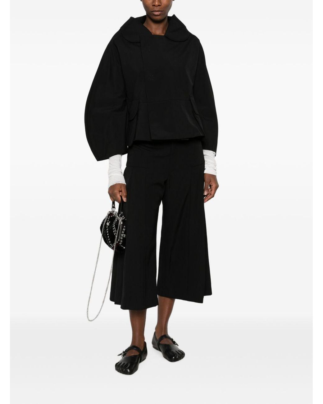 Comme des Garçons Black Comme Des Garçons Comme Des Garçons Cropped Balloon Sleeved Jacket