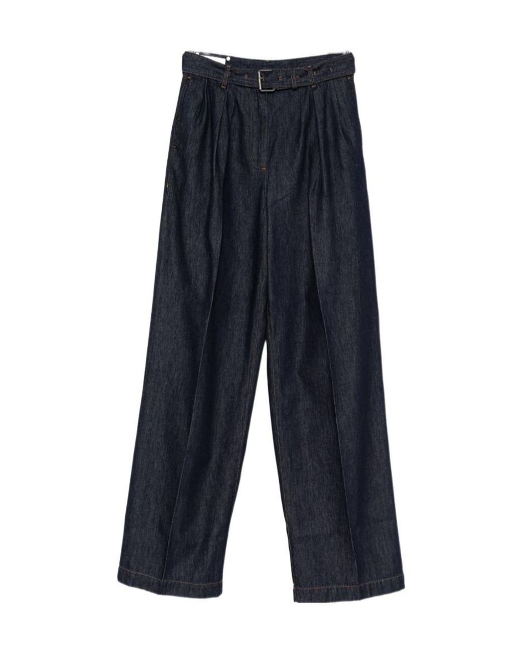 Dries Van Noten Blue Buckle Casual Pants