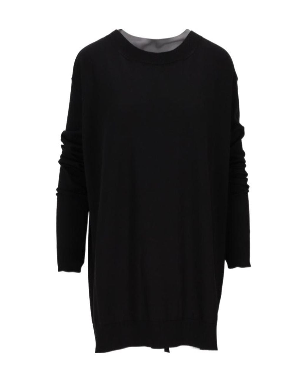 Ann Demeulemeester Black Dropped Shoulder Sweater Cotton