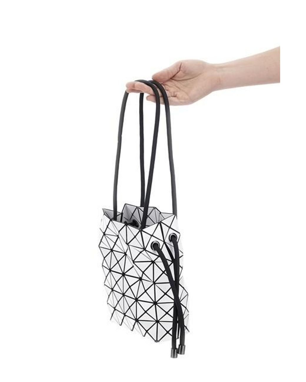 Issey Miyake White Drawstring Shoulder Bag