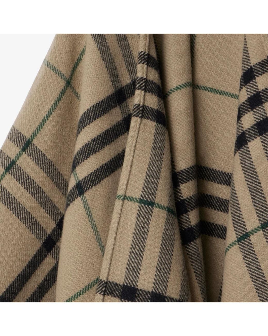 Burberry Multicolor Checkered Fringed-Edge Cape